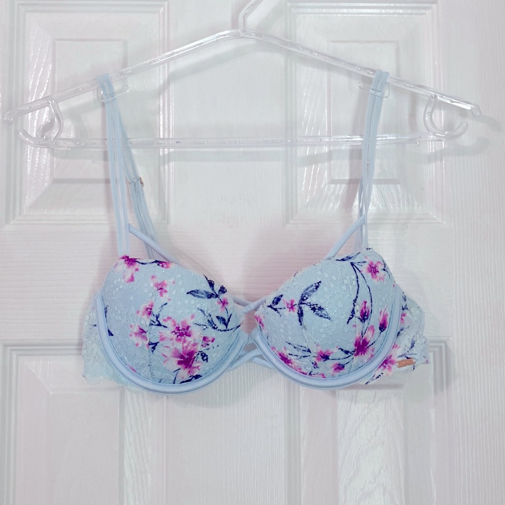 PINK by Victoria’s Secret Floral Bra Size 32B - blue and pink